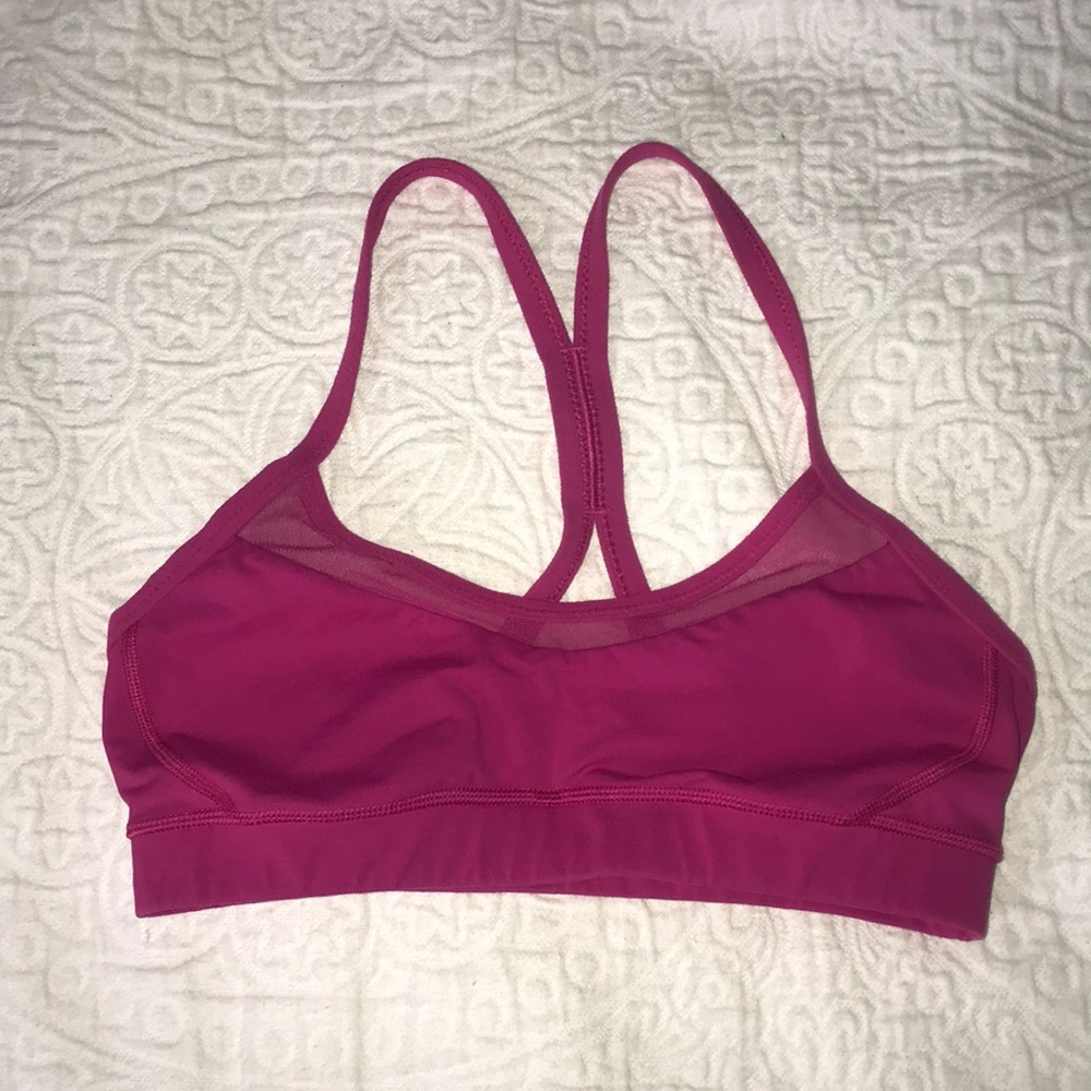 Lululemon pink strappy sports bra
